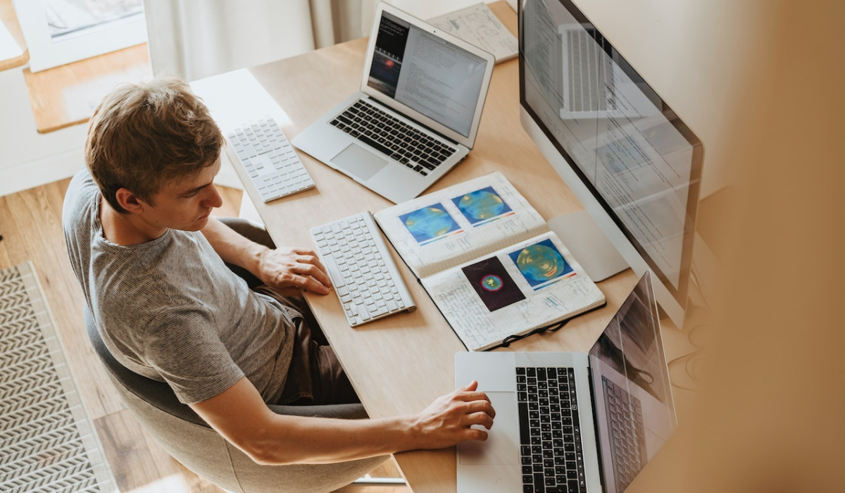 man with computer