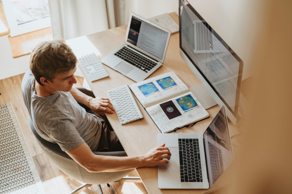 man with computer